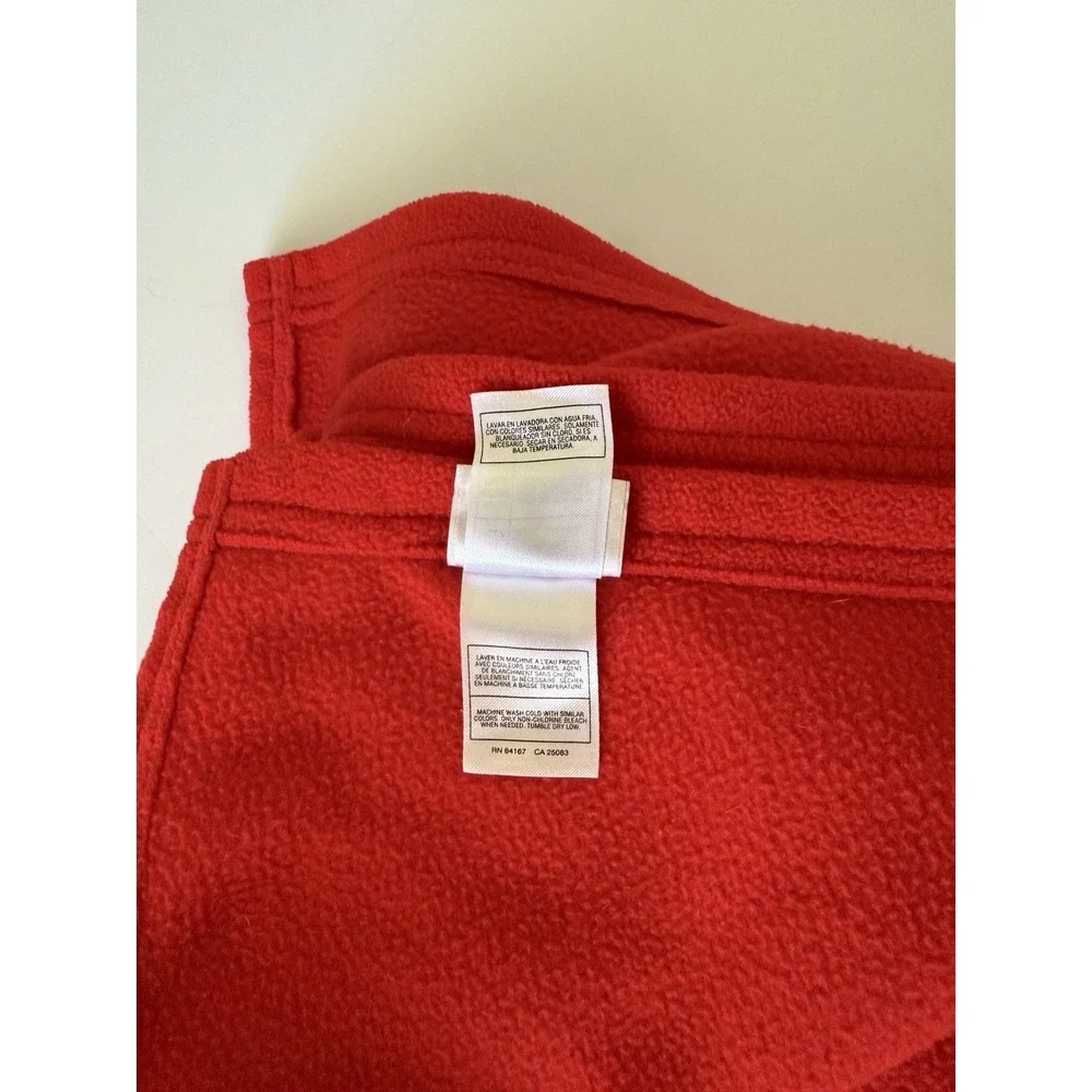 Disney Store Red Fleece‎ Throw Blanket Mickey & Minnie Mouse Stars Embroidered